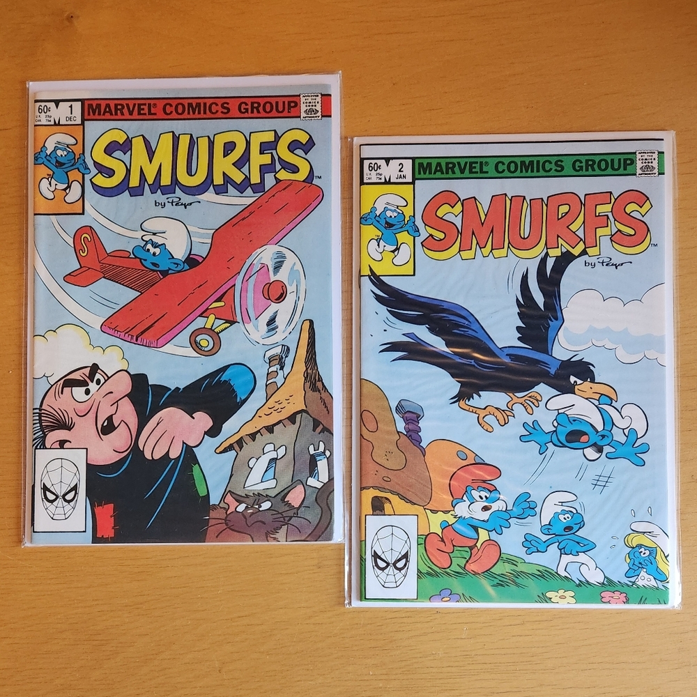 Smurfs #1, #2 - 1980s Marvel Comics (Lot of 2) 